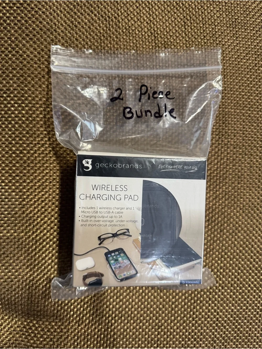 2 Geckobrands Wireless Charging Pad - Black